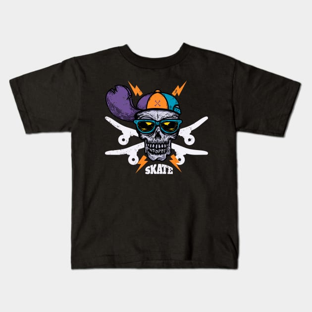 skate to die Kids T-Shirt by redwane